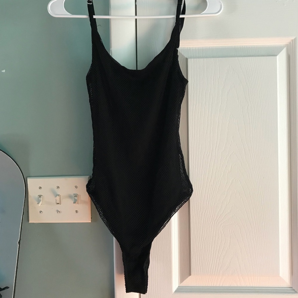 LF Black mesh lined bodysuit